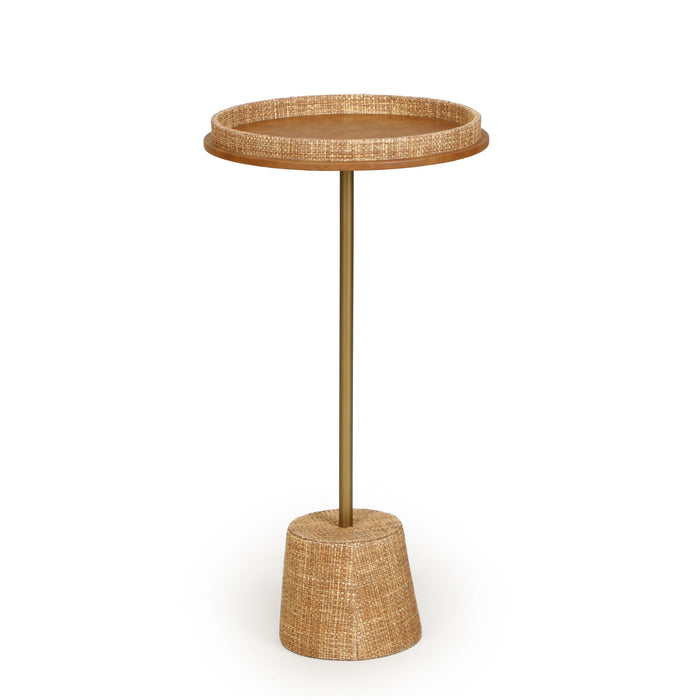 Saddle Raffia Designer Side Table - Natural