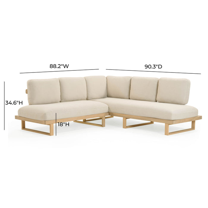 Evan - Outdoor L-Sectional - Cream