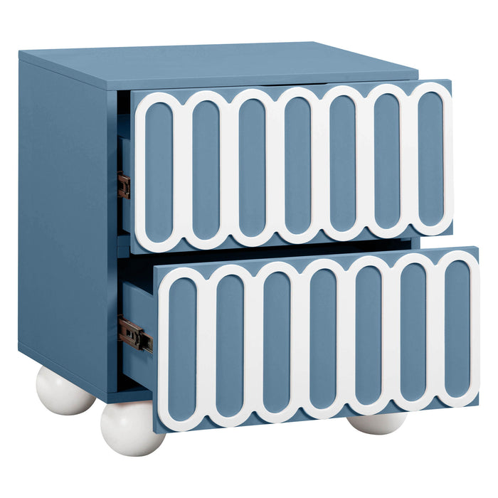 Tori Motif Blue Nightstand