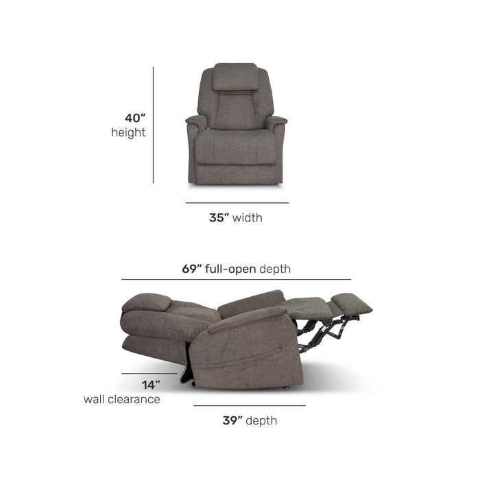 Zecliner Model 3+ Petite - Power Lift Recliner With Power Headrest, Lumbar, Heat & Massage