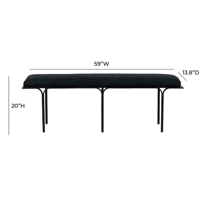 Bryn Black Linen Bench