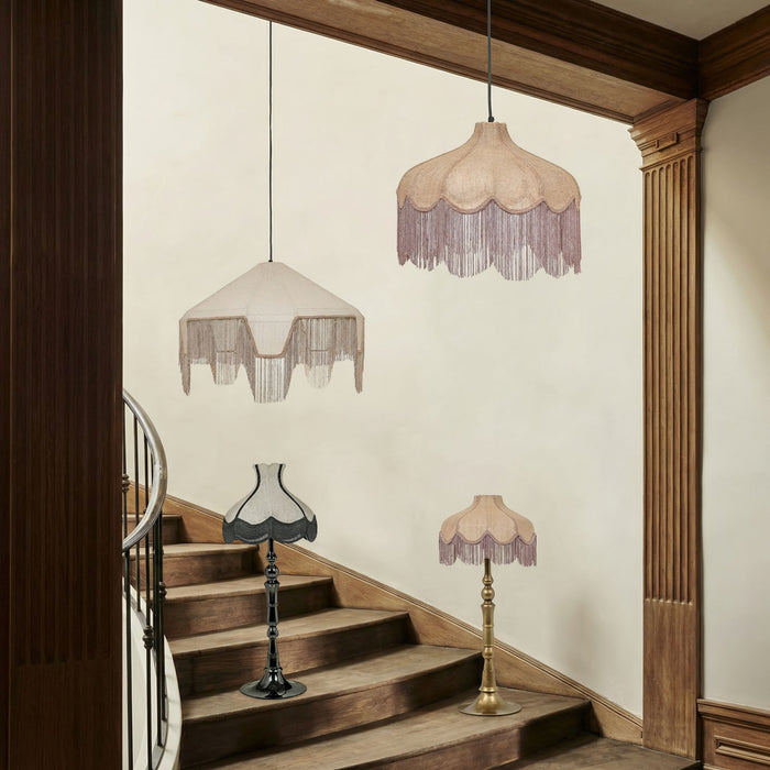 Buchanan - Jute Fringed Scalloped Table Lamp - Pink