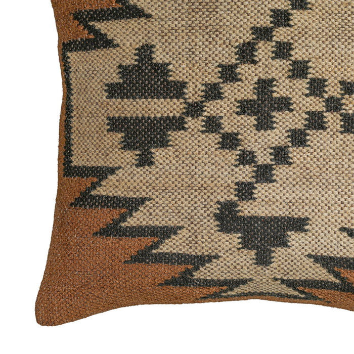 Terra - 20" Square Wool and Jute Kilim Throw Pillow (Cover) - Mesa