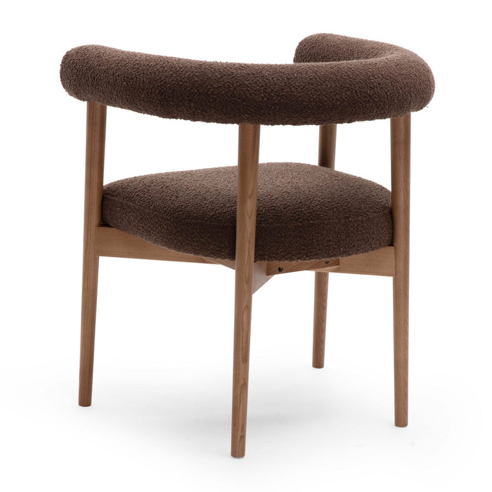Spara - Performance Boucle Dining Chair - Chocolate Brown