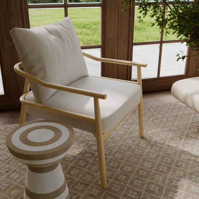 Dixie - Chenille Velvet Accent Chair - Cream