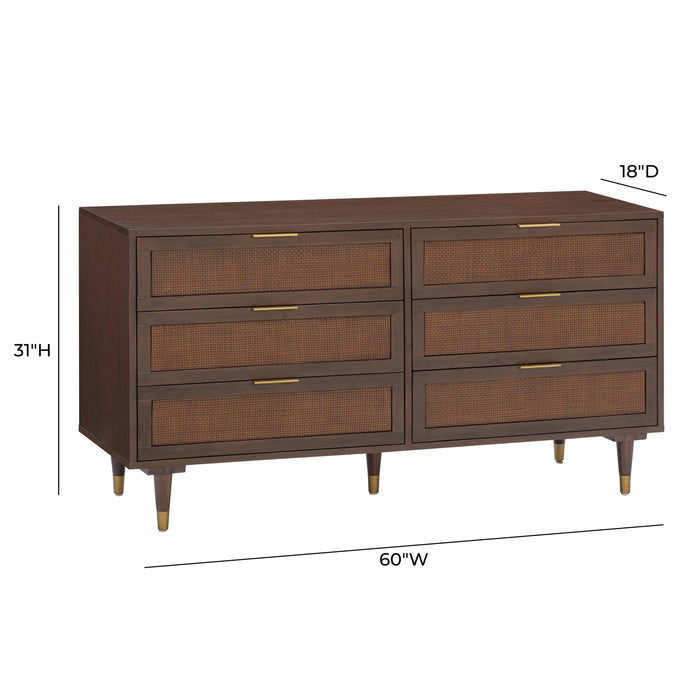 Sierra - 6-Drawer Dresser - Dark Chocolate Brown