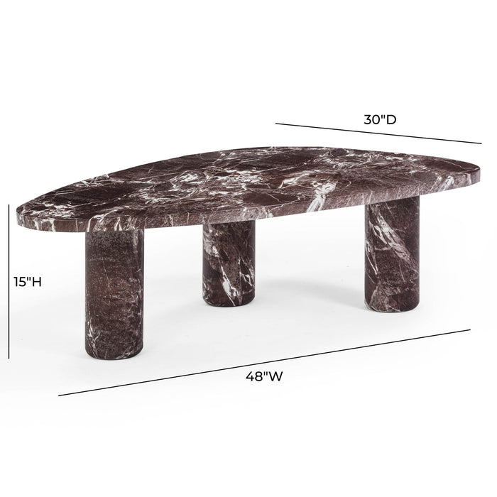 Libby - 2-Piece Faux Marble Nesting Coffee Table Set - Red Levanto