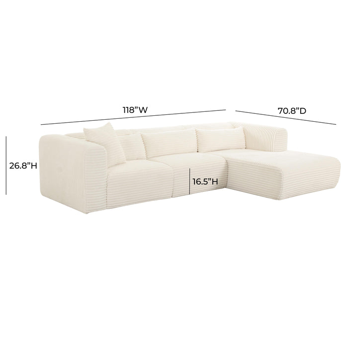 Tarra - Fluffy Oversized Corduroy Modular Sectional