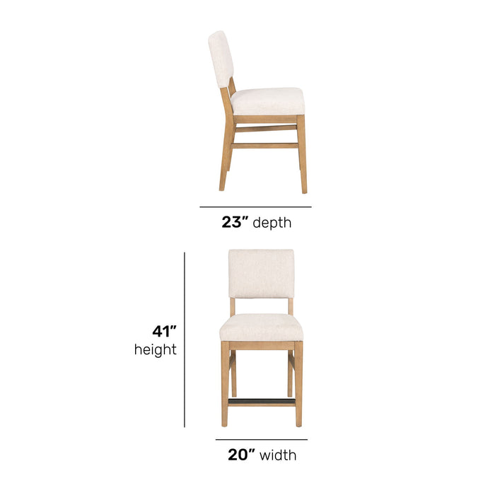 Millwork - Counter Chair (Set of 2) - White / Light Brown
