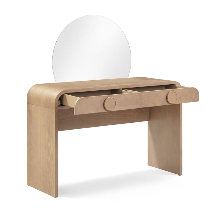 Moonrise Natural Ash 2-Drawer Vanity Desk