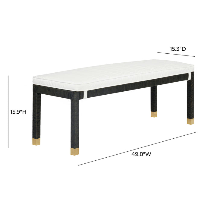 Amara - Woven Rattan Bench