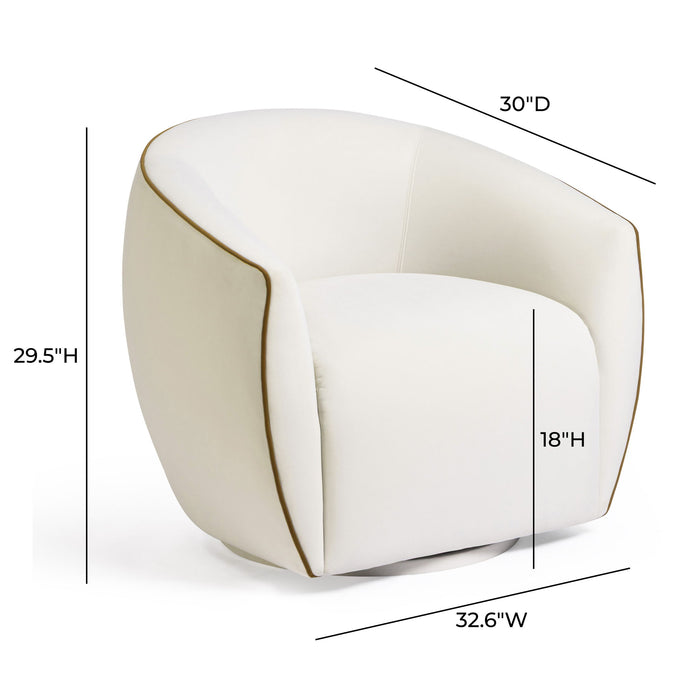 Jordan - Velvet Swivel Chair - Beige