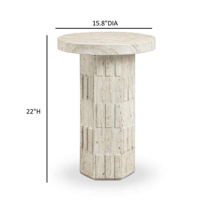 Asta - Concrete Indoor/Outdoor Side Table - Travertine