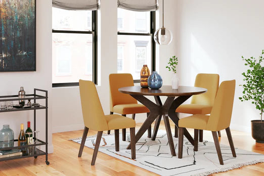*CLOSEOUT* Lyncott Round Dining Table w/ 4 UPH Chairs