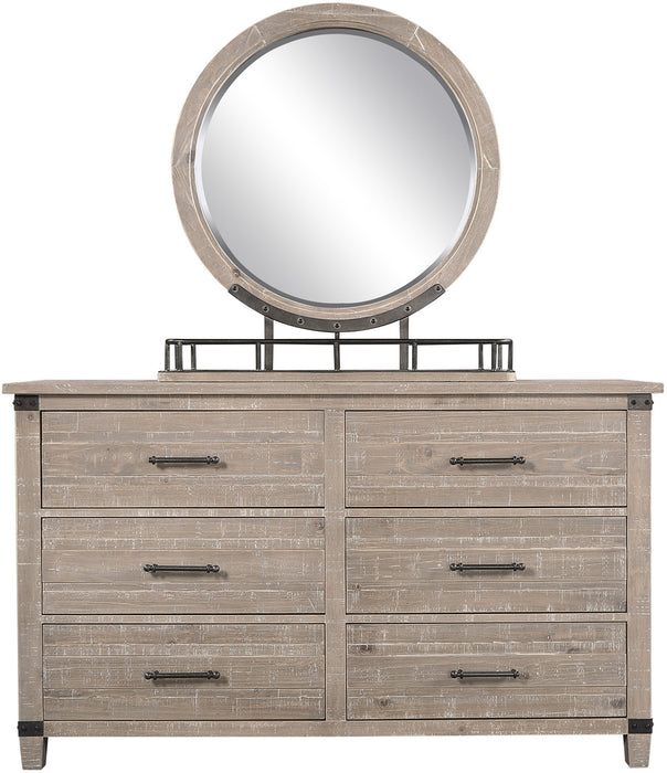 Foundry - Round Mirror w/ Metal Base