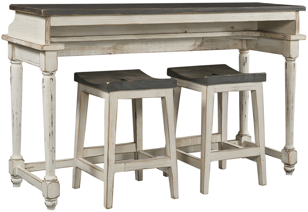 Hinsdale - Console Bar Table w/ Two Stools