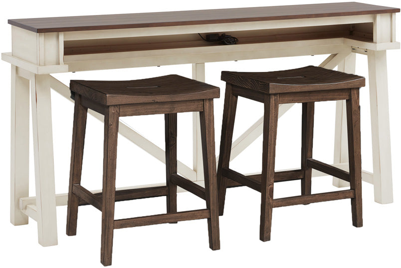 Pinebrook - Console Bar Table w/Stools