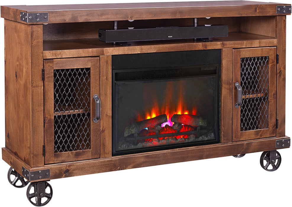 Industrial - 62" Highboy Fireplace Console