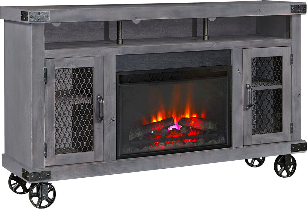 Industrial - 62" Highboy Fireplace Console