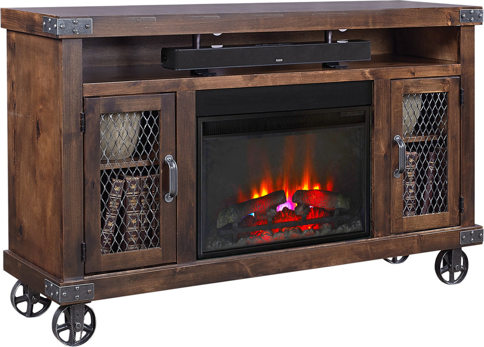 Industrial - 62" Highboy Fireplace Console