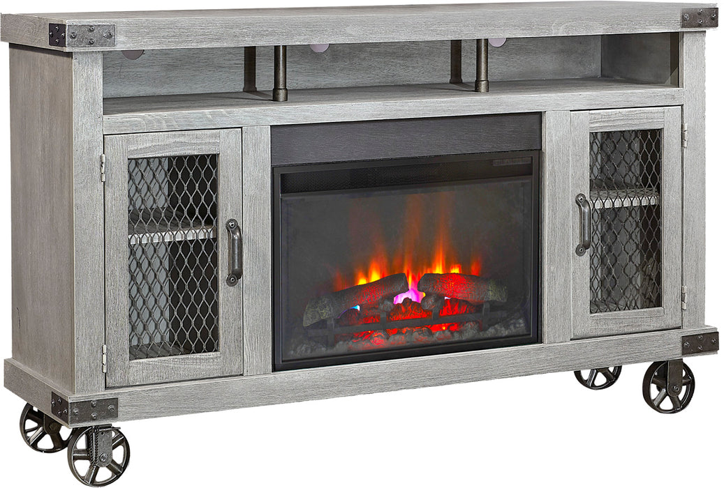 Industrial - 62" Highboy Fireplace Console