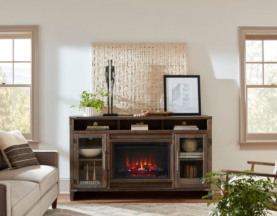 Quincy - 66" Highboy Fireplace Console