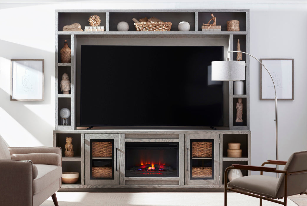 Paige - 97" Fireplace Console & Hutch