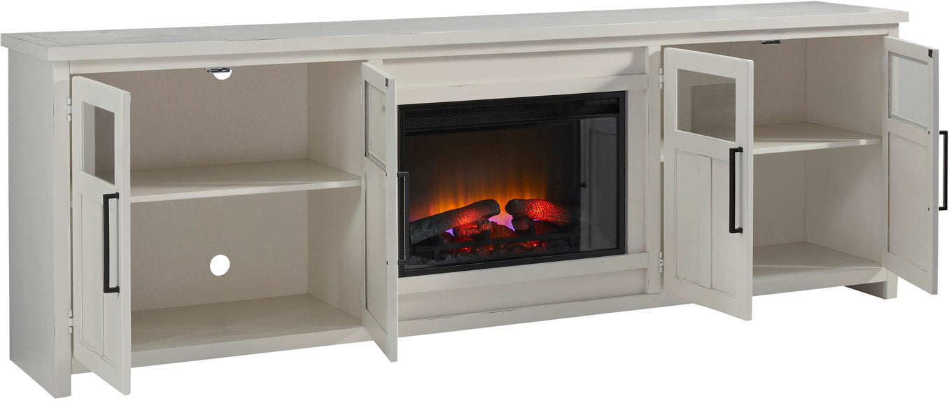 Finnegan - 98" Fireplace Console & Hutch