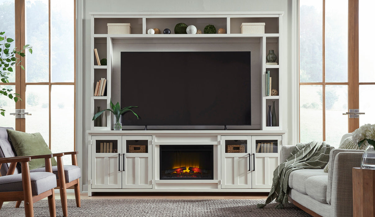 Finnegan - 98" Fireplace Console & Hutch