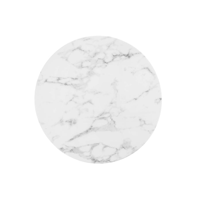 Lippa 28" Round Artificial Marble Bar Table by Modway