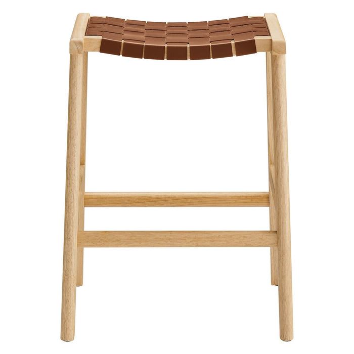 Saoirse Faux Leather Wood Counter Stool Set of 2 by Modway