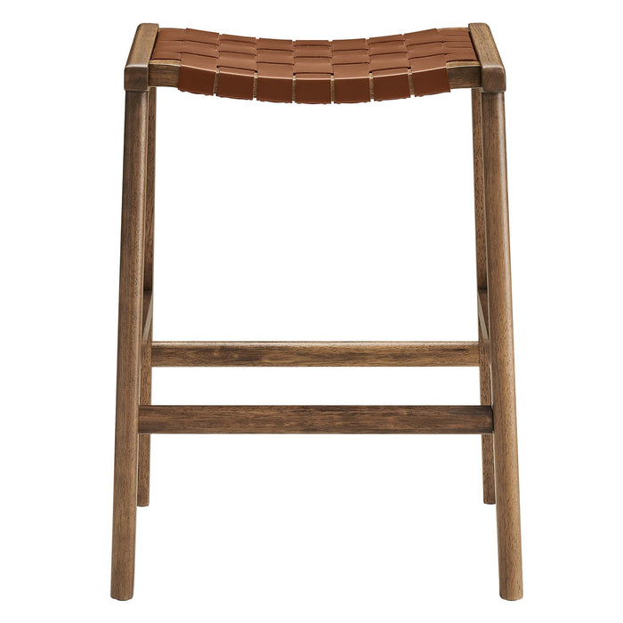 Saoirse Faux Leather Wood Counter Stool Set of 2 by Modway