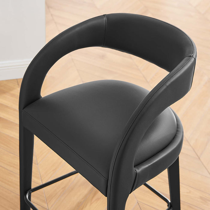 Pinnacle Vegan Leather Counter Stool Set of 2 by Modway