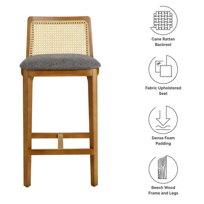 Monarch Wood and Rattan Counter Stool by Modway