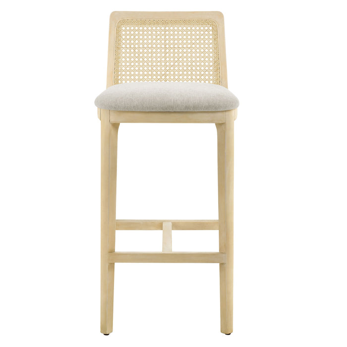 Monarch Wood and Rattan Bar Stool by Modway