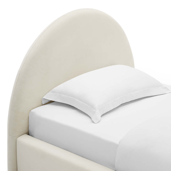Resort Performance Velvet Arched Round Twin Platform Bed by Modway