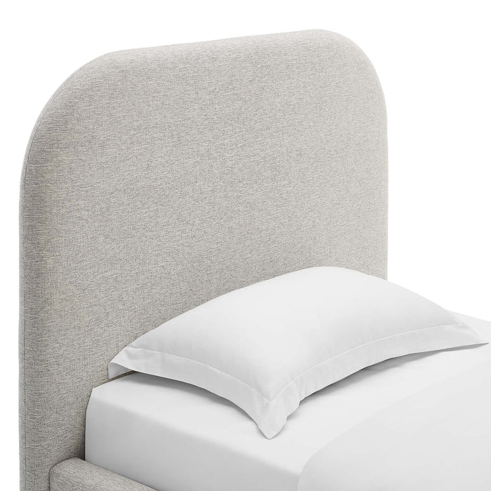 Keynote Upholstered Fabric Curved Twin Platform Bed by Modway