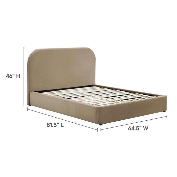 Keynote Performance Velvet Curved Full Platform Bed by Modway