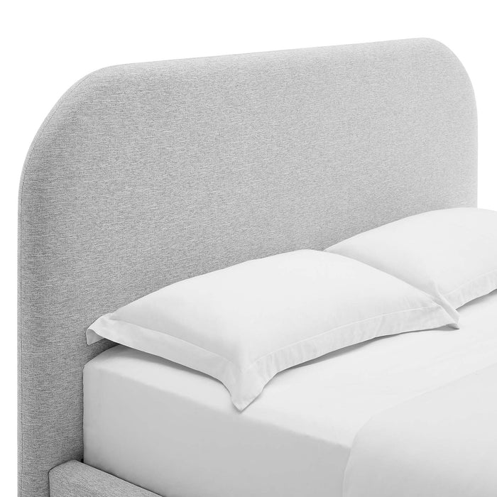 Keynote Upholstered Fabric Curved Queen Platform Bed by Modway