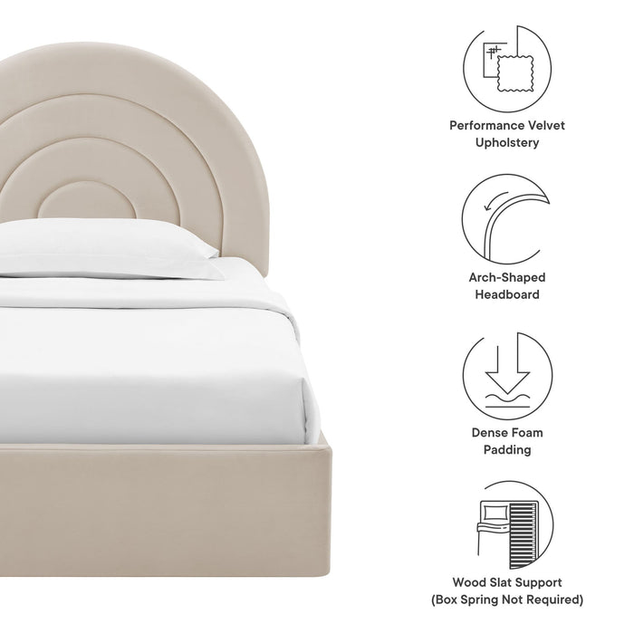 Solana Arched Performance Velvet Twin Platform Bed by Modway