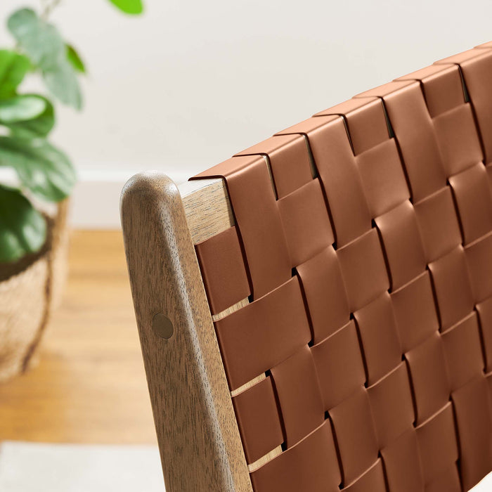 Saoirse Leather Wood Dining Side Chair Set of 2 by Modway