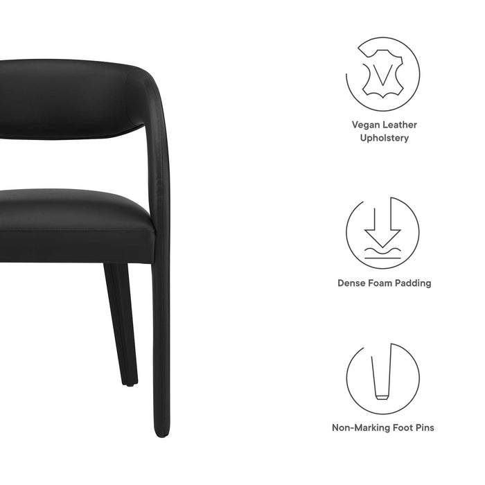 Pinnacle Vegan Leather Dining Chair Set of 2 by Modway