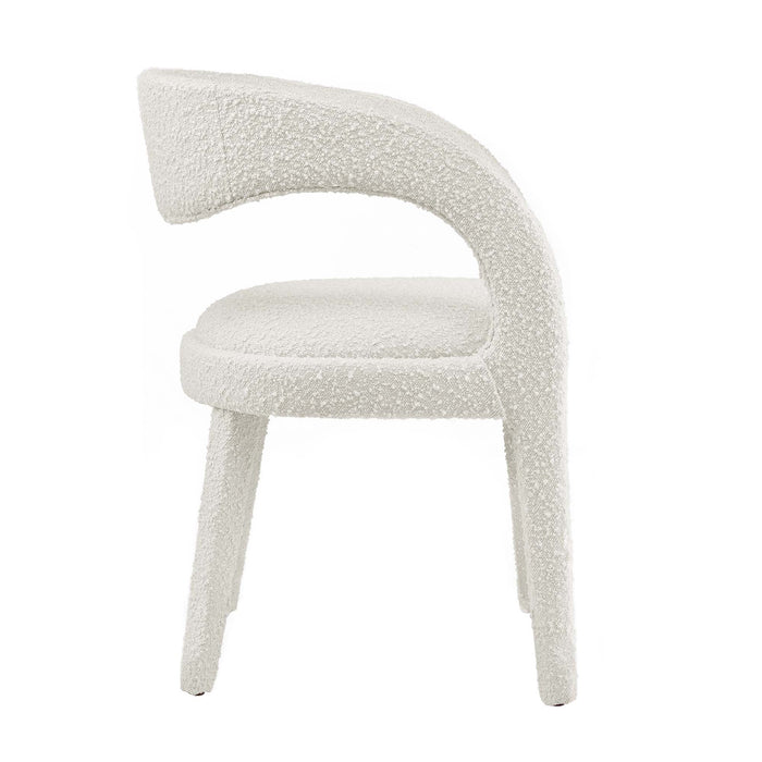 Pinnacle Boucle Upholstered Dining Chair Set of 2 by Modway