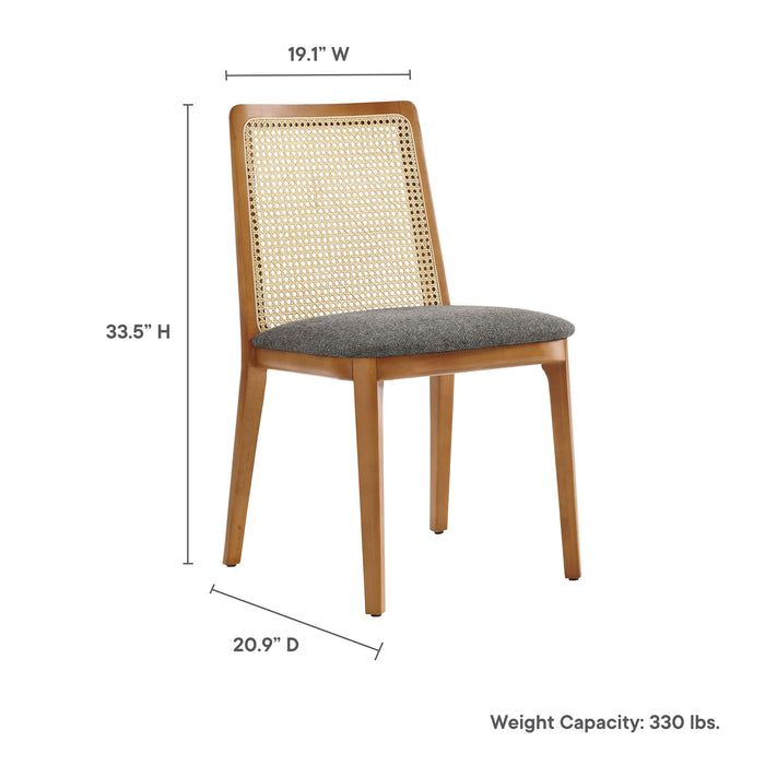Monarch Wood and Rattan Dining Side Chair by Modway