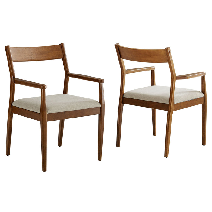 Solara Fabric Wood Dining Armchairs Set of 2 by Modway