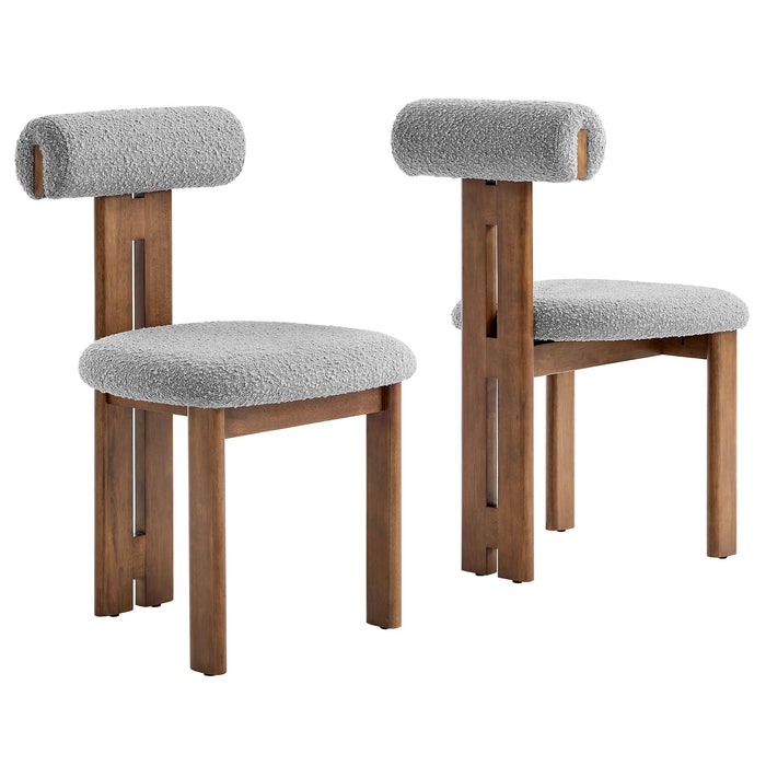 Torian Boucle Fabric Dining Chair Set of 2 by Modway