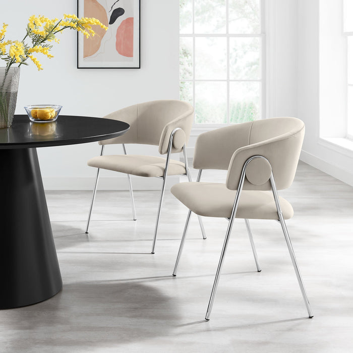 Nella Upholstered Performance Velvet Dining Chair Set of 2 by Modway