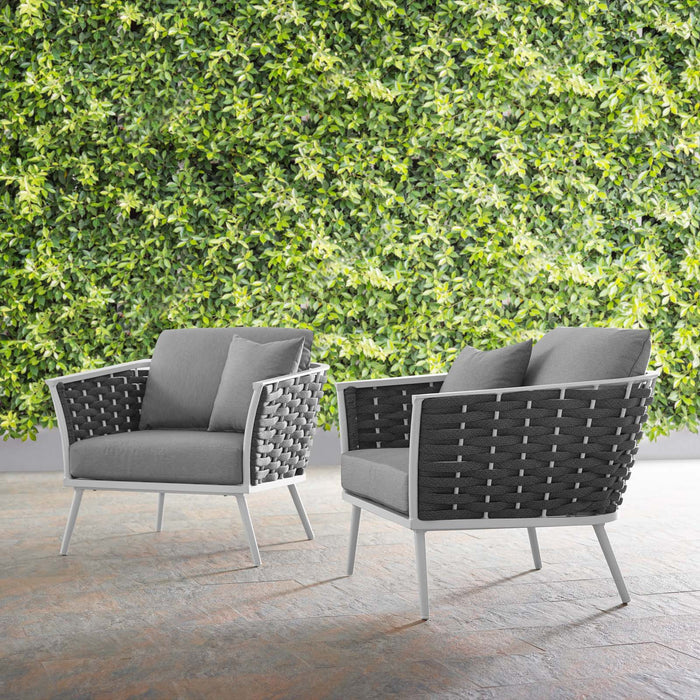 Stance Outdoor Patio Aluminum Armchair Set of 2 by Modway
