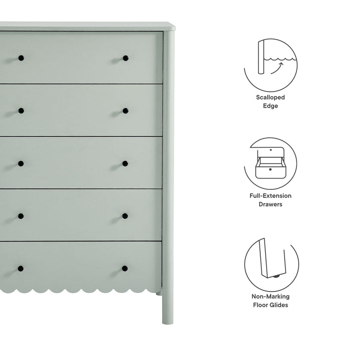 Emmeline Scalloped 5-Drawer Chest by Modway