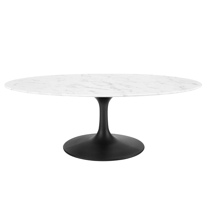 Lippa 48" Oval Artificial Marble Coffee Table by Modway